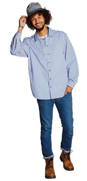 Camisa de Trachten Sepp en traje de hombre azul