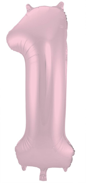 Palloncino foil numero 1 opaco rosa 86cm