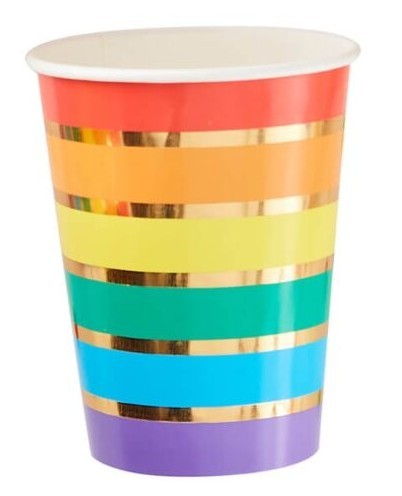 8 Rainbow Paper Cups 266ml