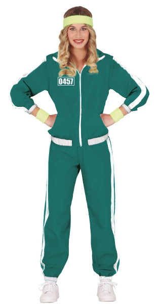 Green death game jogging suit for women