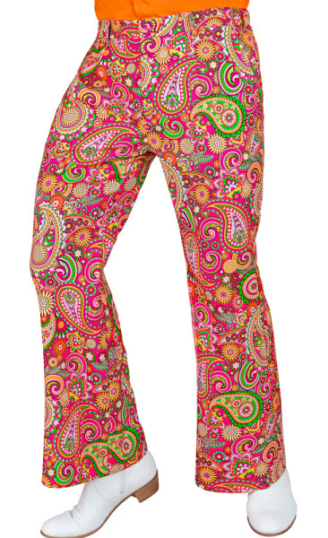 70s paisley flared trousers for men