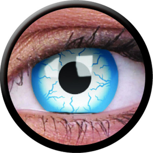 Elektrifierande blå kontaktlinser