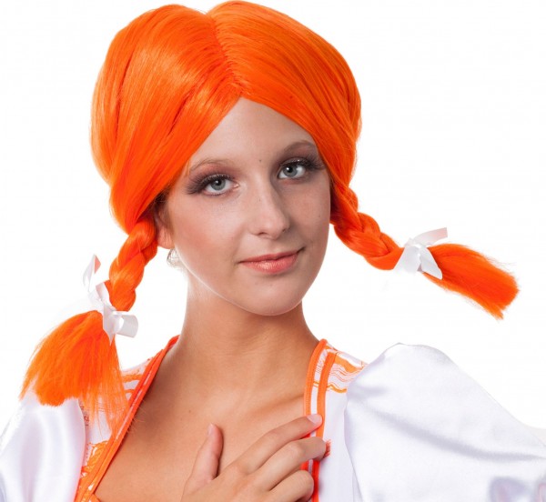 Orange Braves Girls Wig