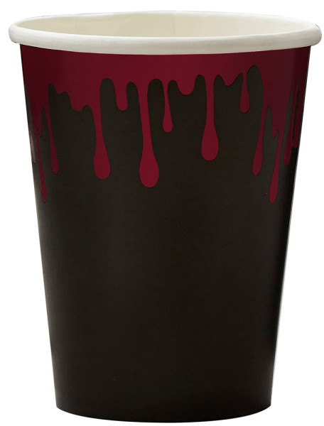 8 vasos de papel Bloody Black 250ml