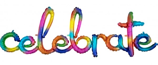 Farverig Fejre folieballon 1,49 mx 50 cm