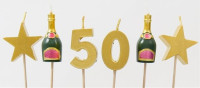 Aperçu: 6 bougies pour gâteau 50e anniversaire