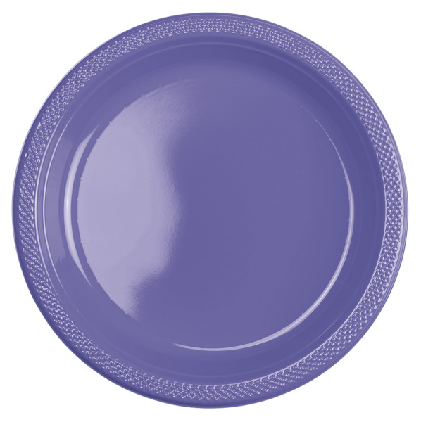 10 assiettes en plastique Mila violet 22.8cm