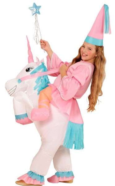 Cool oppusteligt unicorn kostum til børn
