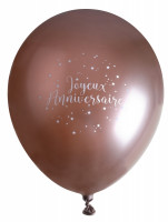 Voorvertoning: 6 Joyeux Anniversaire ballonnen rosé goud 30cm