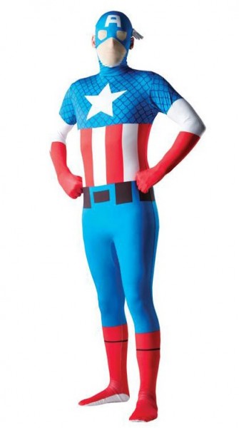 Captain America kostym morphsuit helkroppsdräkt för män