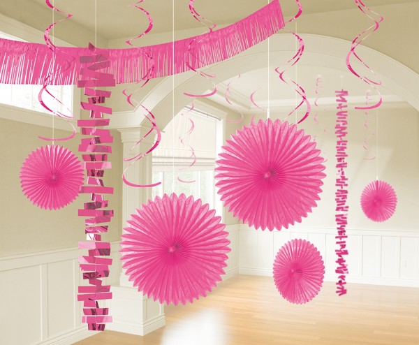 18-piece wonderland decoration in pink