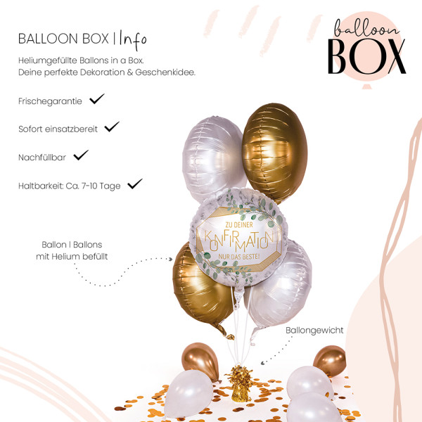 Heliumballon in der Box Konfirmation Eucalyptus 3