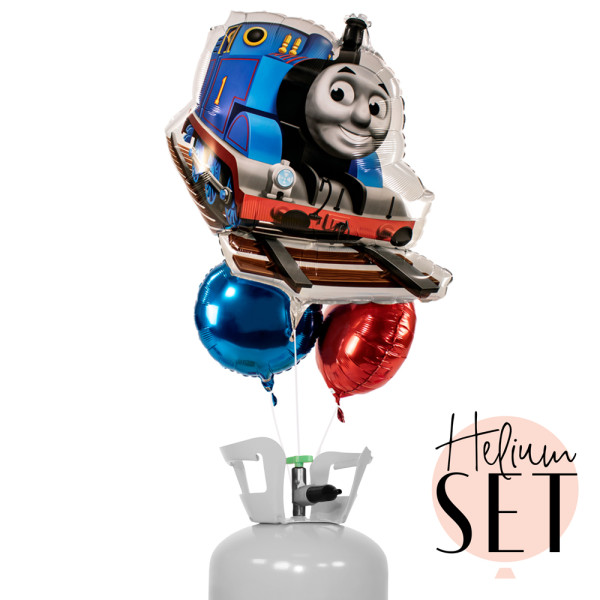 Thomas the Lok Ballonbouquet-Set mit Heliumbehälter