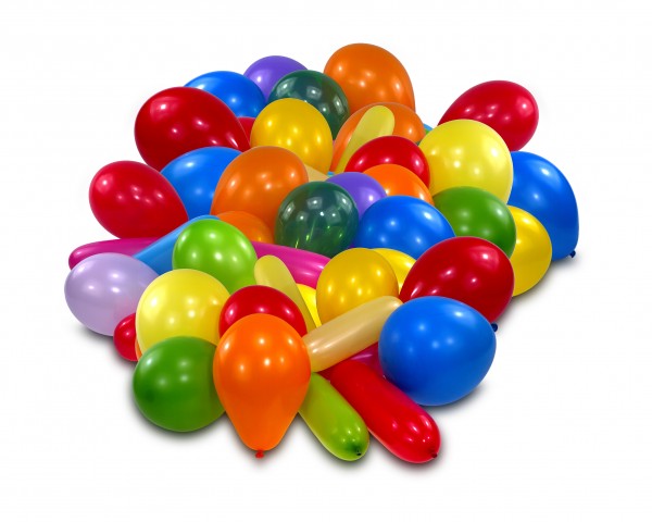 10 bunte Luftballons verschiedene Formen