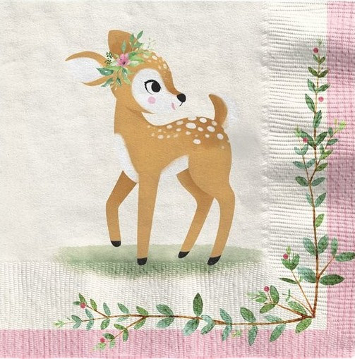 16 cute deer napkins 33cm