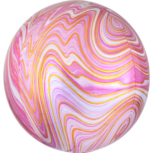 Ballon aluminium Marblez rose