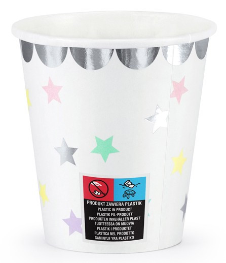 6 Unicorn Twinkle paper cups 180ml