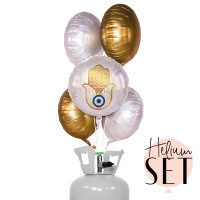 Vorschau: Hand of Hamsa Ballonbouquet-Set mit Heliumbehälter