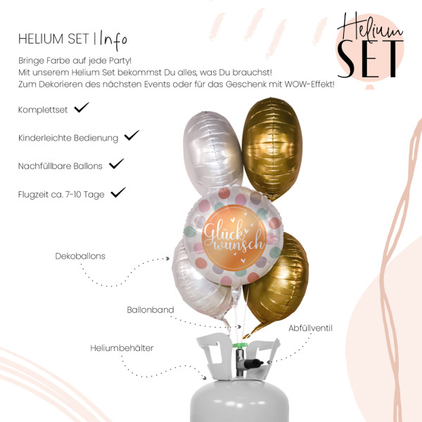 Glückwunsch Dots Ballonbouquet-Set mit Heliumbehälter 3