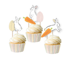 12 divertenti toppers per cupcake a forma di coniglietto
