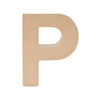 Letter P van papier-maché 17,5 cm