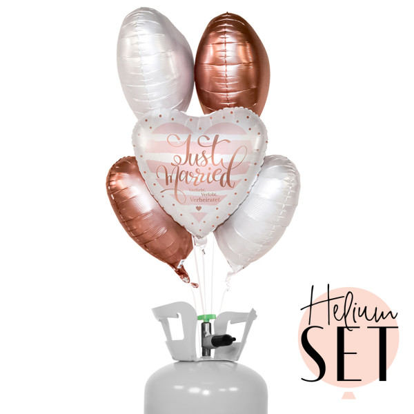 Verliebt Verlobt Verheiratet Ballonbouquet-Set mit Heliumbehälter
