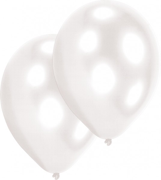 Set med 50 ballonger vita pärlemor 25 cm