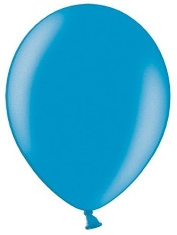 50 Partystar metallic Ballons karibikblau 27cm