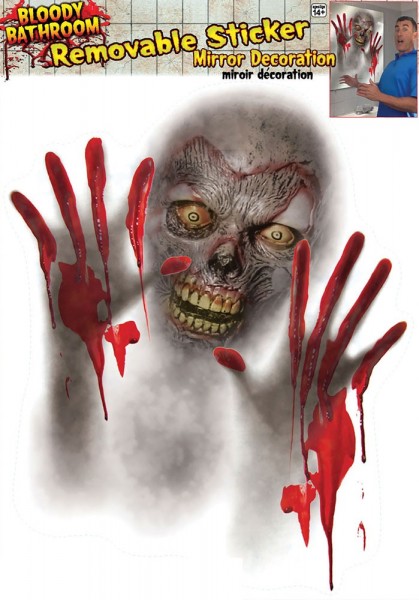 Skräck zombie halloween spegel klistermärke
