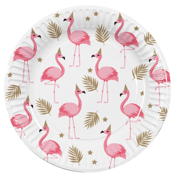 10 assiettes Party Flamingo 23cm