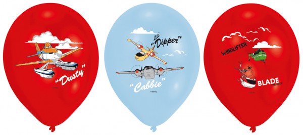 6 Planes Crew Luftballons 27,5cm 3