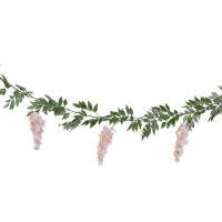 Guirlande de fleurs de glycine rose 1,8 m