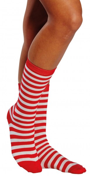 Red and white striped stockings short