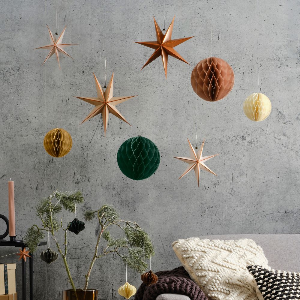 Magic Hanging Table 8 natural colored star magic hanging decorations | Party365.com