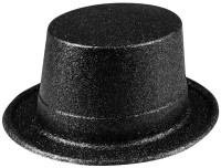 Widok: Czarny, brokatowy kapelusz