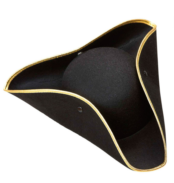 Barokowy kapelusz tricorn czarno-złoty