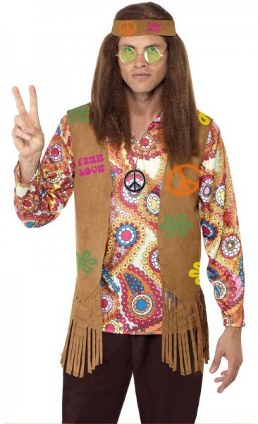 Gilet et serre-tête Hippie Peace