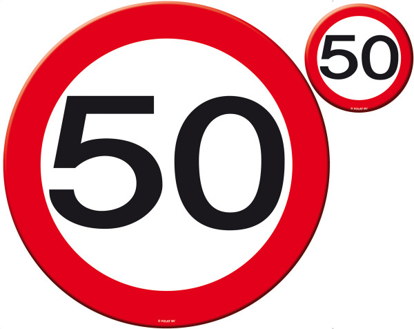 Traffic sign 50 8-piece placemat