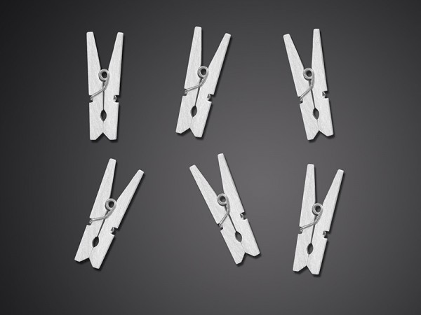Mini clips en bois blanc 20 pièces 2