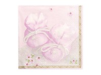 Preview: 20 pink napkins with baby shoes
