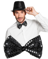 Bow tie with sequins black