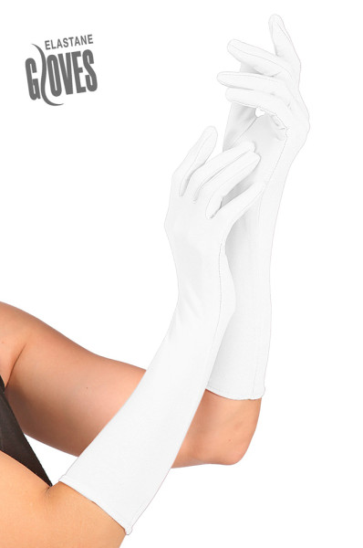 Eleganckie długie białe rękawiczki
