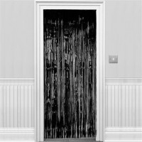 Tinsel Door Curtain Black 2.4m