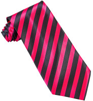 Preview: Striped tie black and pink