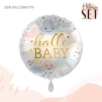 Vorschau: Hallo Baby Ballonbouquet-Set mit Heliumbehälter