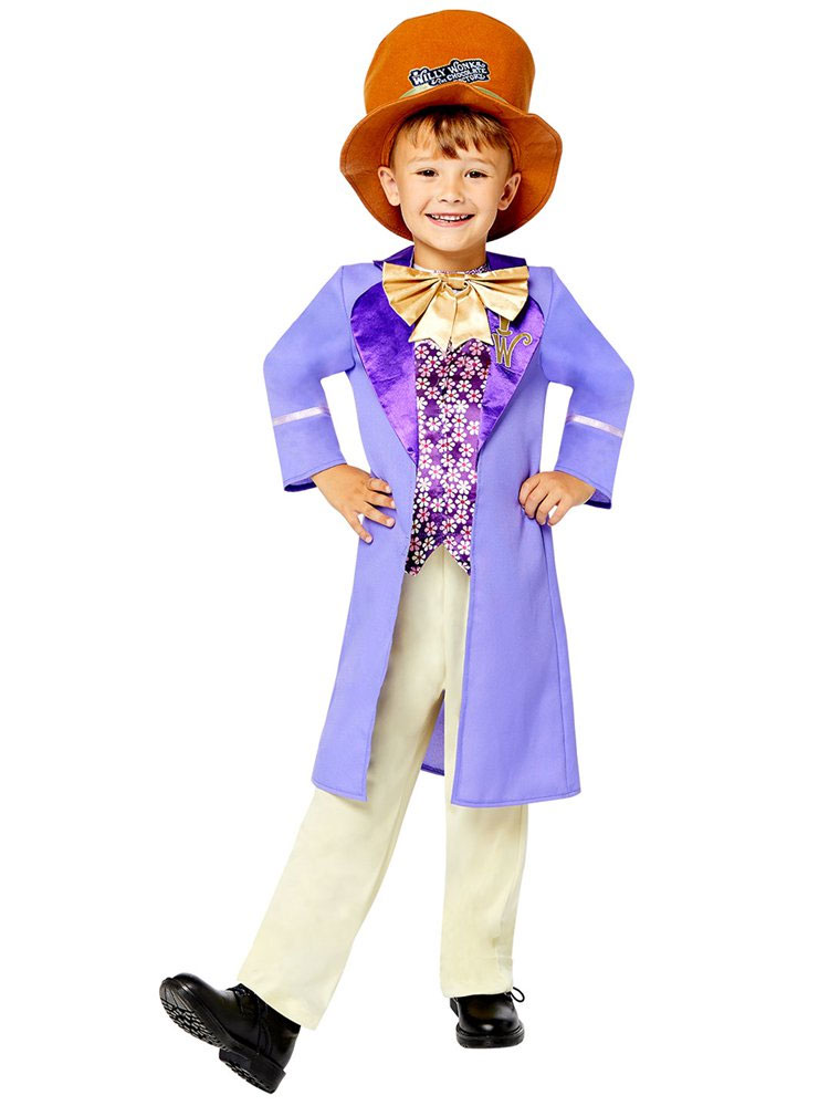 Film Charlie e la fabbrica di cioccolato Bambino Cosplay Halloween per  ragazzo Willy Wonka Costume per bambini