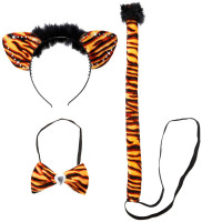 Vorschau: 3-teiliges Tigalina Tiger Kostüm Set