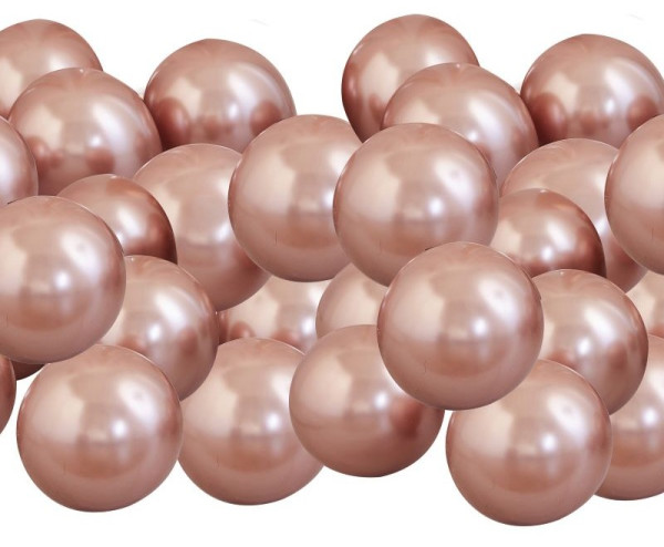 40 Balonów Lateksowych Eko Różowe Złoto Chrom