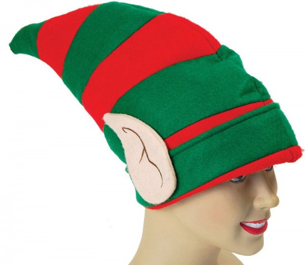 Sombrero elfo a rayas con orejas
