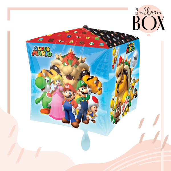 Heliumballon in der Box 3-teiliges Set Mario & Friends
